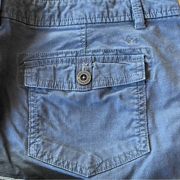 2 Pairs Eddie Bauer Shorts Womens 12 Green & Gray Ripstop Cargo Cotton Stretch - Picture 5 of 9